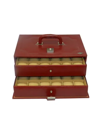 Laveri Watch Box for Men Women (36 Slots), Premium  Leather Watch Case  Organizer with Crystal Glass Top, Removable Pillow 