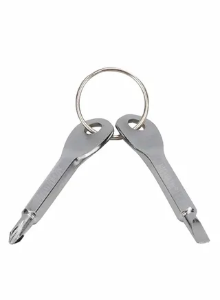 Keychain Screwdriver, Pocket Screwdriver Dual-purpose Mens Keychain Tool Flat Head Screwdriver and Phillips Head Screwdriver Set, Mini Edc Keychain Screwdriver Gadgets 