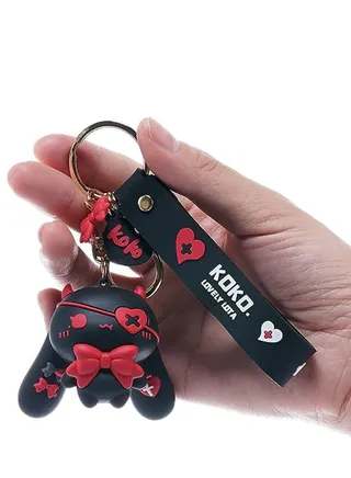 Keychain for Girls, Star Moon Rabbit Key Ring, Rabbit Charm Bag Accessory, Keychain Pendant, Best Friend Gift, 1 Pcs, Black 