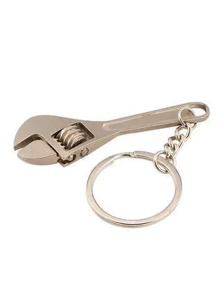 Metal Adjustable Tool Key Ring Silver 