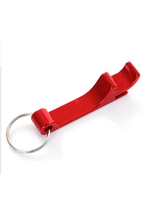 Portable Aluminum Beer Bottle Opener Key Chain Red 