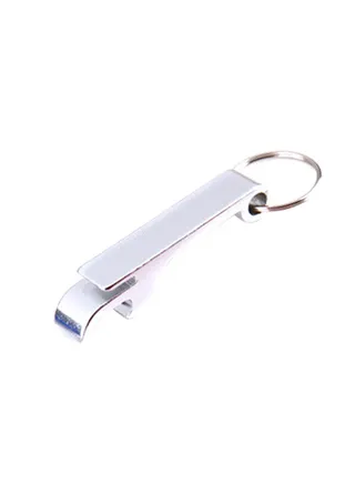 Portable Aluminum Beer Bottle Opener Key Chain Silver 