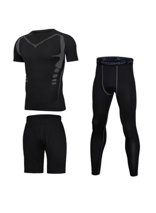 Morning Running Training Sports Tights Fitness Suit Men's Sports Set 