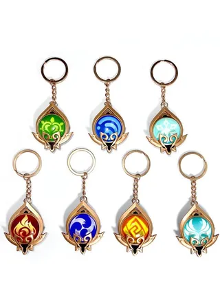 Genshin Impact Elemental Power Eye Accessories Pendant Key Ring Game Surrounding Accessories Gift (7PCS) 