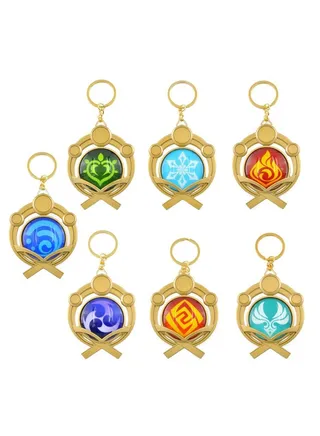 Genshin Impact Elemental Power Eye Accessories Pendant Key Ring Game Surrounding Accessories Gift (7PCS) 