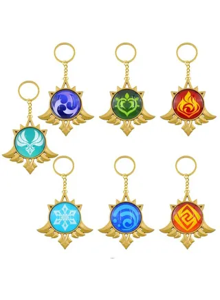 Genshin Impact Elemental Power Eye Accessories Pendant Key Ring Game Surrounding Accessories Gift (7PCS) 