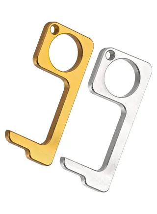 4-Piece Contactless Door Opener With Ring Gold/Silver 