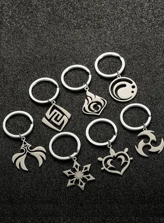 Genshin Impact Elemental Power Accessories Pendant Key Ring Game Surrounding Accessories Gift (7PCS) 