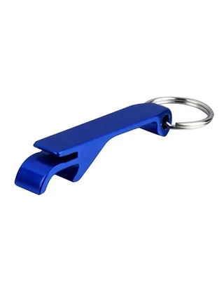 Portable Aluminum Beer Bottle Opener Key Chain Blue 