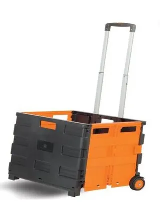 Folding Storage Shopping Cart With 2 Wheels, indoor and outdoor cart -Size 39.5x37x40cm 
