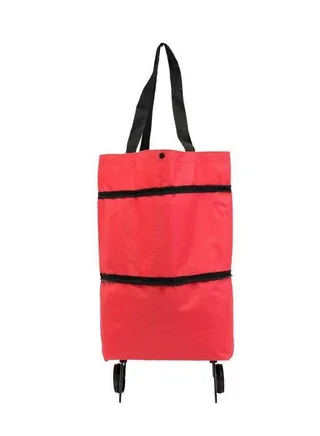 Folding Portable Wheels Tote Bag Waterproof Supermarket Shopping Trolley 