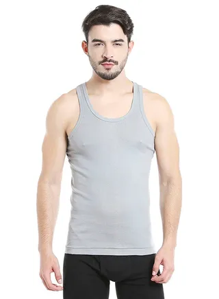 Sleeveless Cotton Vest Grey 