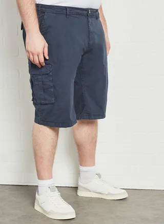 Plus Size Cargo Shorts Navy Blue 