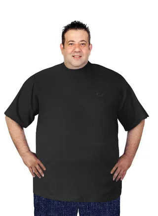 Plus Size  Plain Black T-Shirt  for Men 