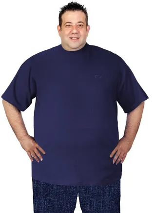Plus Size Plain Navy T-Shirt  for Men 