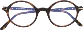 Tortoiseshell-Effect Round-Frame Glasses