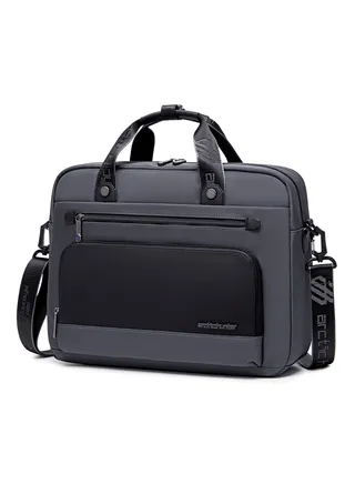 Office Laptop Bag Water Resistant Anti Theft Messenger Bag 15.6 inch with 4 Zipper Pockets and Adjustable Shoulder Strap Sling Bag for Men and Women GW00017 Grey 