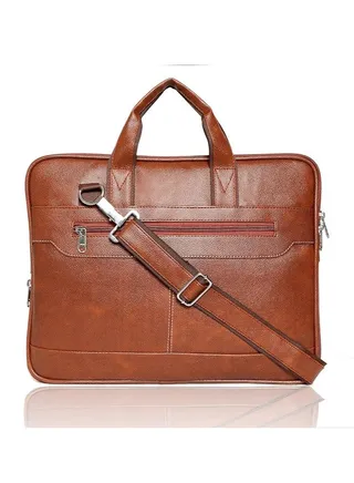 Men's Black Synthetic Leather Briefcase Best Laptop Messenger Bag Satchel for Men 