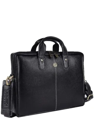 Unisex-adult Genuine Leather Messenger Bag LB105BLK 
