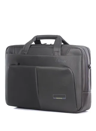 Laptop Bag 15.6 inch BW-186, Soft Nylon Water Resistant Computer Case Cover Sleeve Shoulder Strap Bag with Side Pockets, Grey 