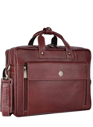 Original Bombay Brown Leather 15.6 inch Expandable Laptop Messenger Bag LB150 