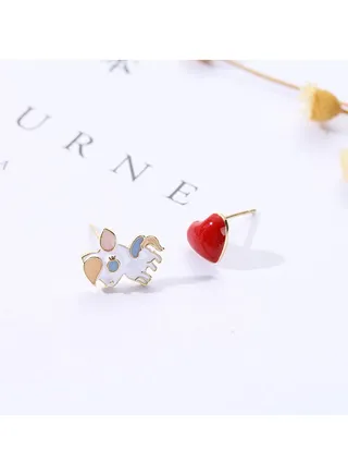 Lovely Pony Asymmetric Stud Earrings 