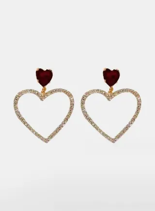 Embellished Heart Earrings