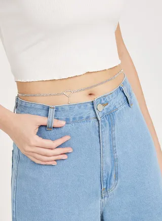 Embellished Heart Belly Chain