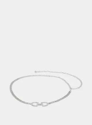 Embellished Chain Drop Belt with Lobster Clasp Closure