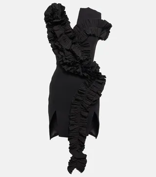 Avery ruffled crepe minidress