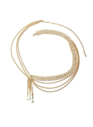 Women's Metal Pearl Multilayer Adjustable Waist Chain 