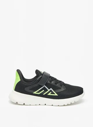 Boy's Textured Sports Shoes With Hook And Loop Closure 