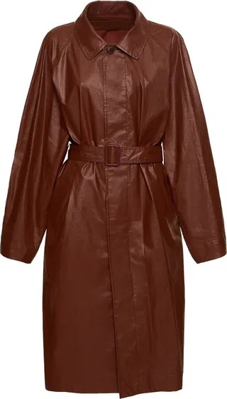 Belted cotton raincoat