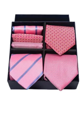 6pcs men's gift box set 3 ties 3 chest scarves fashion business tie square scarf set 
