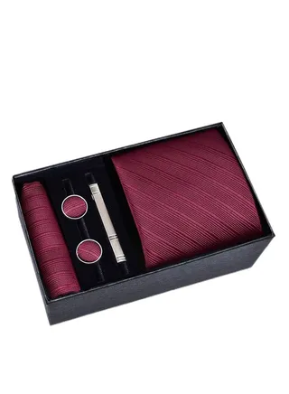 5 Pcs Men's Tie Square Scarf Cufflinks Tie Clip Business Men's Trendy Suit 
