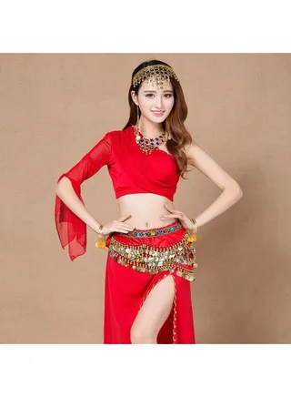 belly dance waist chain red 