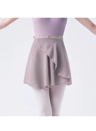 Women Ballet Wrap Skirt Grey Purple 