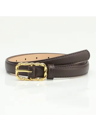 New Korean style women's PU metal buckle belt casual for all pants 