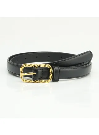 New Korean style women's PU metal buckle belt casual for all pants 