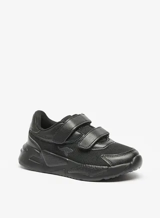 Boys Low Ankle Sneakers with Hook and Loop Closure 