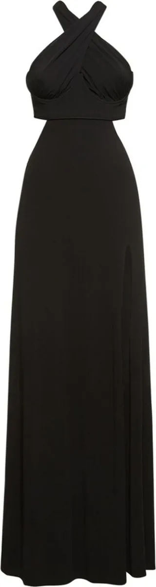 Gena crossed viscose jersey long dress