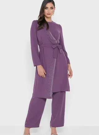 Overlap Detail Pant Set