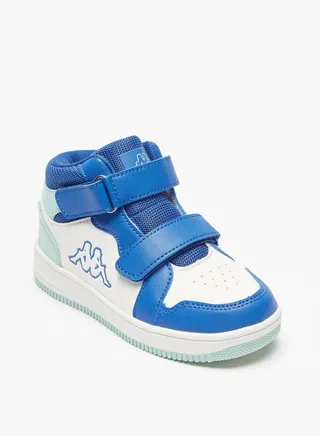Kappa Boys' Colourblock High Cut Sneakers With Hook And Loop Closure 
