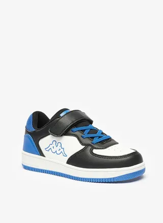 Boys Logo Detail Sneakers with Hook and Loop Closure 