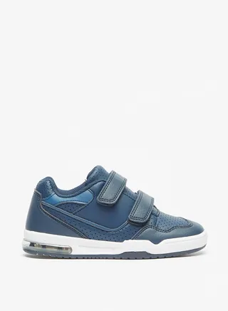 Boys Textured Casual Sneakers with Hook and Loop Closure 