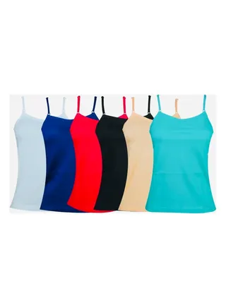 Cotton Camisole or Slips for women with adjustable strap - Blue Colour 
