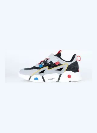 Thomas velcro Low Top Sneaker Black/Grey/Red 