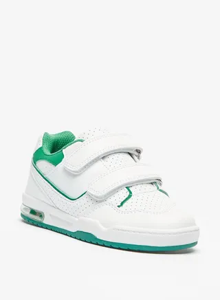 Textured Casual Sneakers with Hook and Loop Closure 