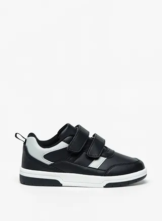Boys Paneled Casual Sneakers With Hook And Loop Closure By Shoexpress 