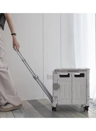 75L Shopping Cart Folding Shopping Cart Portable Courier Trolley Trolley Trailer Large Capacity 